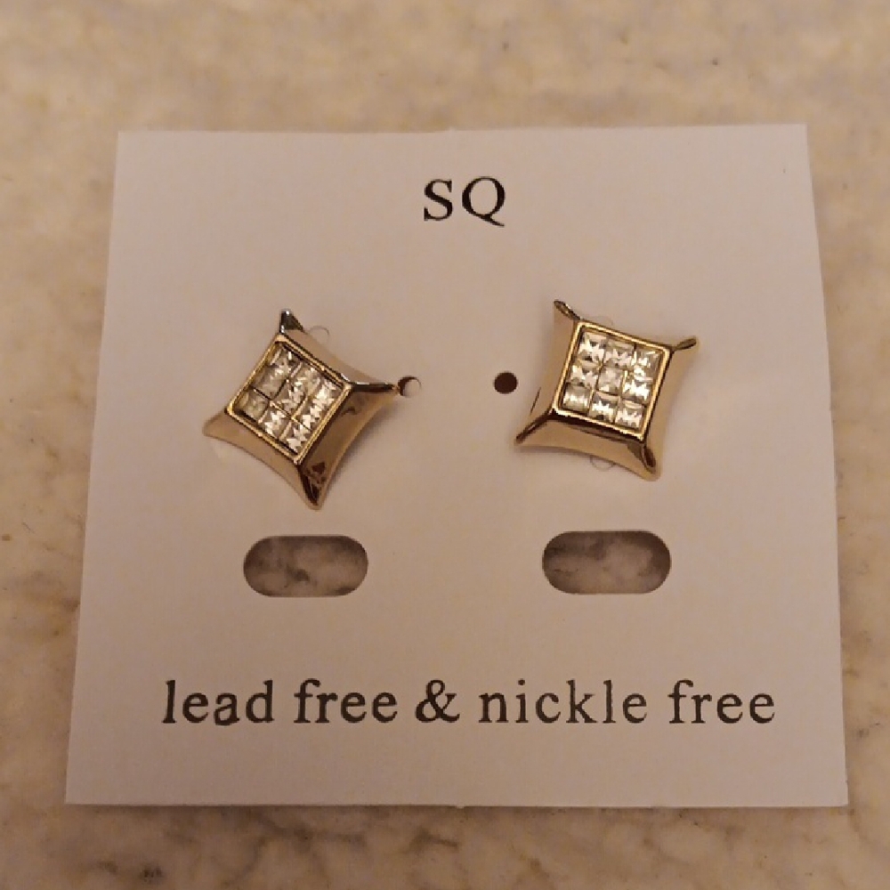 Gold and Silver Stud Earrings